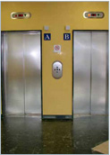 Certified FIREPROOF landing door, made from scratch-resistant stainless steel for duplex logic control systems