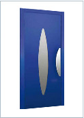 Oval-shaped hinged landing door