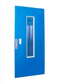 Iron door with medium-sized glass